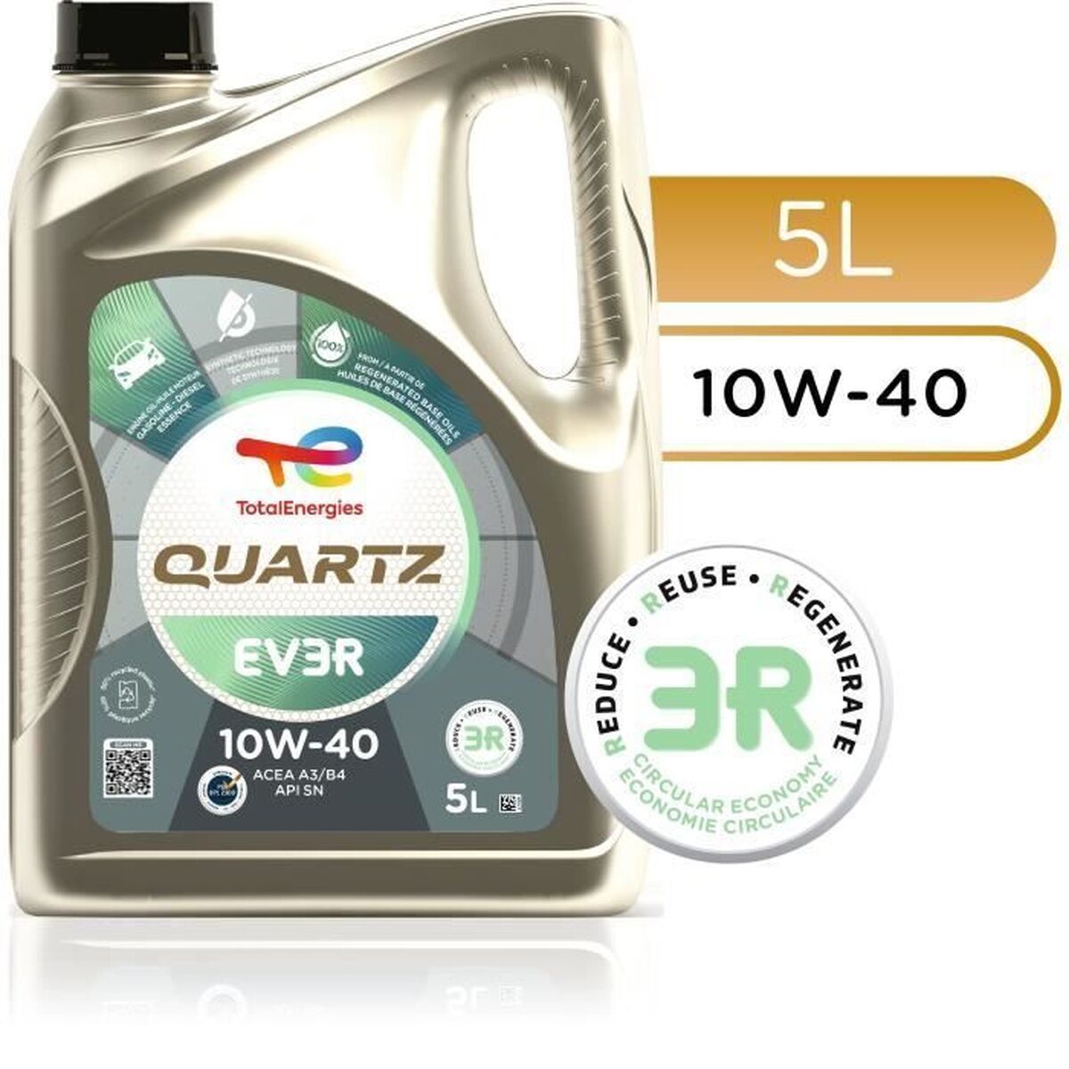 Aceite de Motor para Coche Totalenergies Quartz EV3R 10W40 5 L