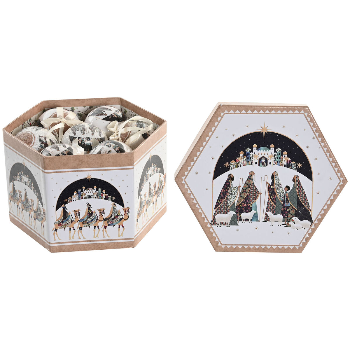 Bola de Navidad Home ESPRIT Multicolor PVC (14 Piezas)