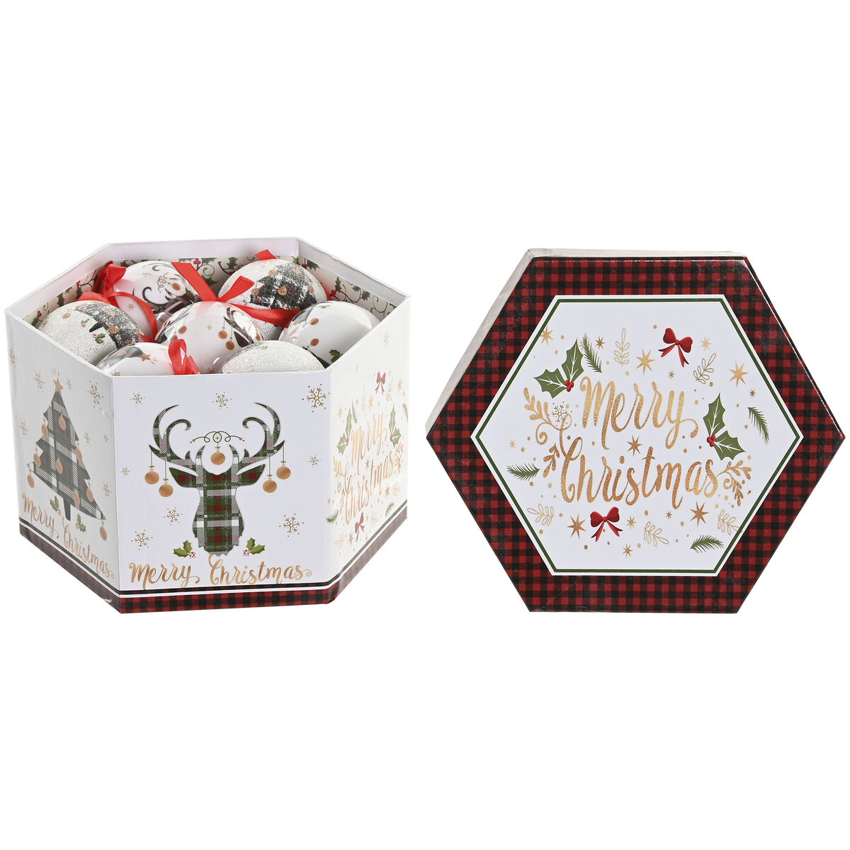 Bola de Navidad Home ESPRIT Multicolor PVC (14 Piezas)