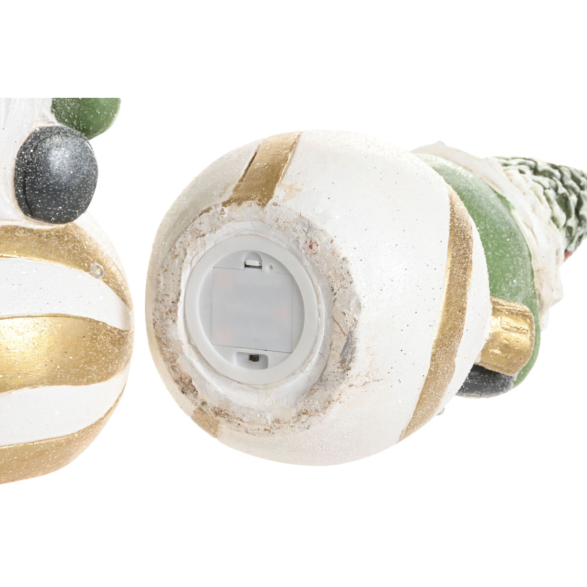 Adorno Navideño Home ESPRIT Blanco Verde Dorado Gnomo 23 X 21,5 X 55 CM (3 Unidades)