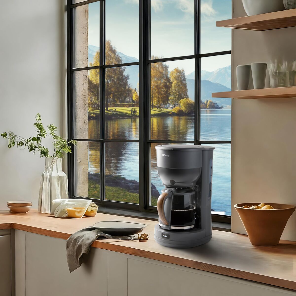Cafetera de Goteo DOMO DO754K Gris 900 W 10 Tazas 1,25 L