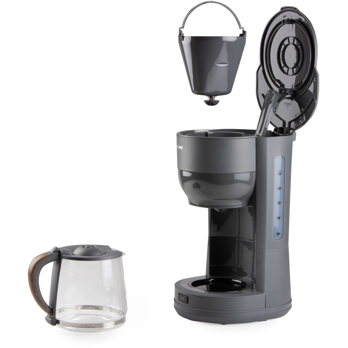 Cafetera de Goteo DOMO DO754K Gris 900 W 10 Tazas 1,25 L