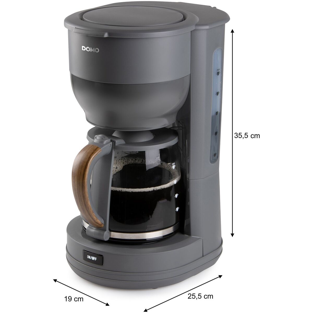Cafetera de Goteo DOMO DO754K Gris 900 W 10 Tazas 1,25 L