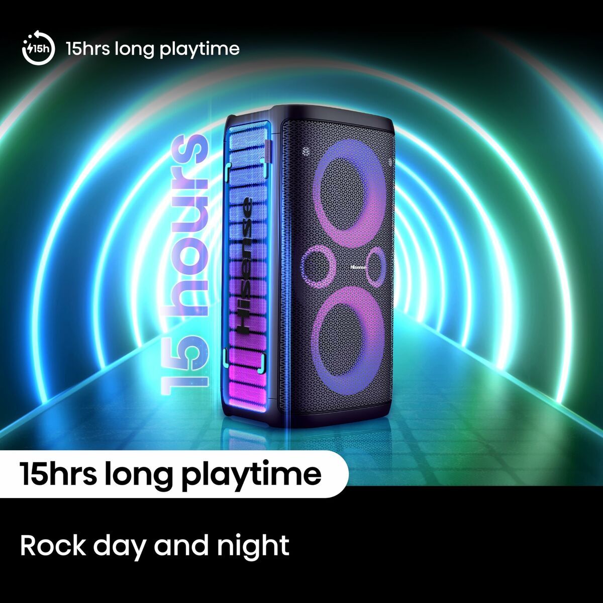 Altavoz Bluetooth Portátil Hisense PARTY STORM Negro 300 W