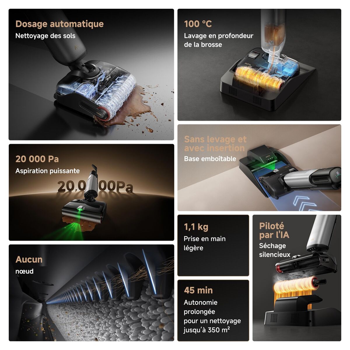 Aspirador MOVA Negro 450 W