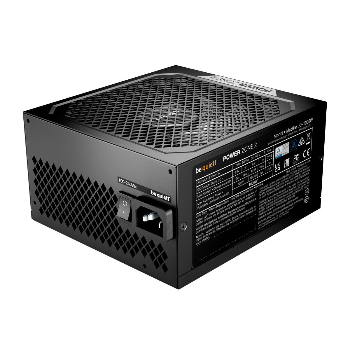 Fuente de Alimentación Be Quiet! BP008EU ATX 1000 W 6 W 80 PLUS Platinum