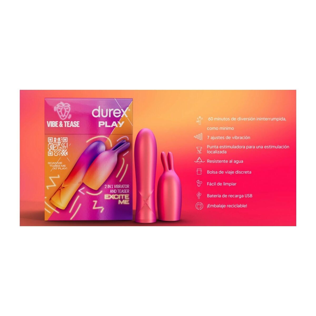 Vibrador Punto G Durex Rosa