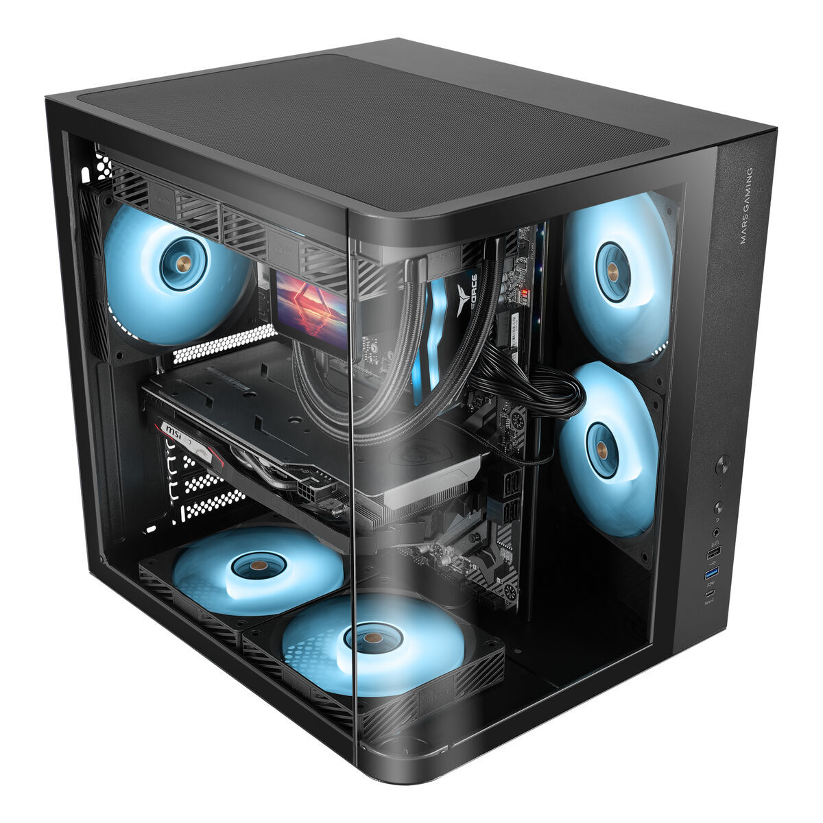 Caja Semitorre ATX Mars Gaming MCCURV Negro