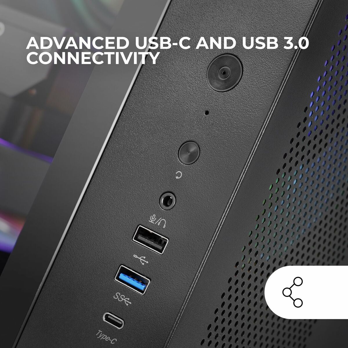 Caja Semitorre ATX Mars Gaming MCCURV Negro