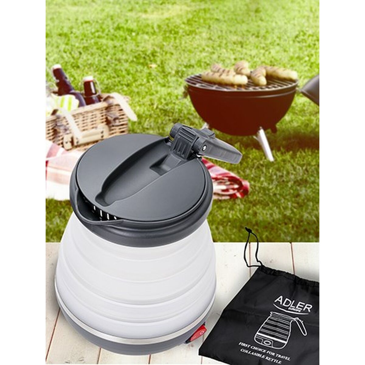 Hervidor Adler AD 1279 Blanco Gris
