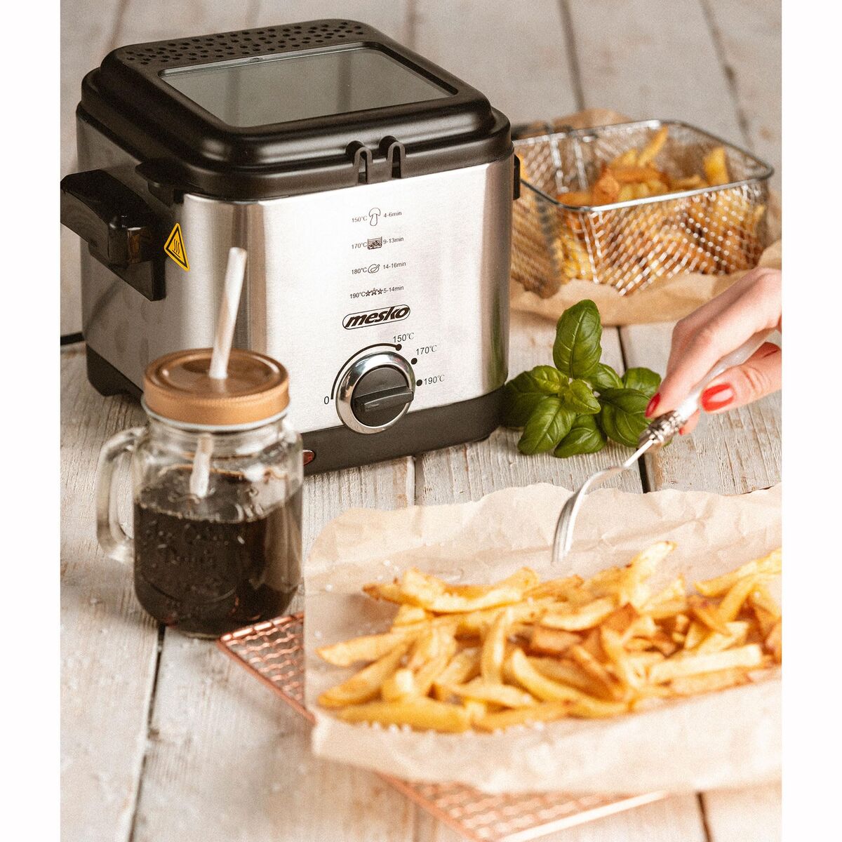 Freidora Mesko MS 4910 Plateado 900 W 1,5 L