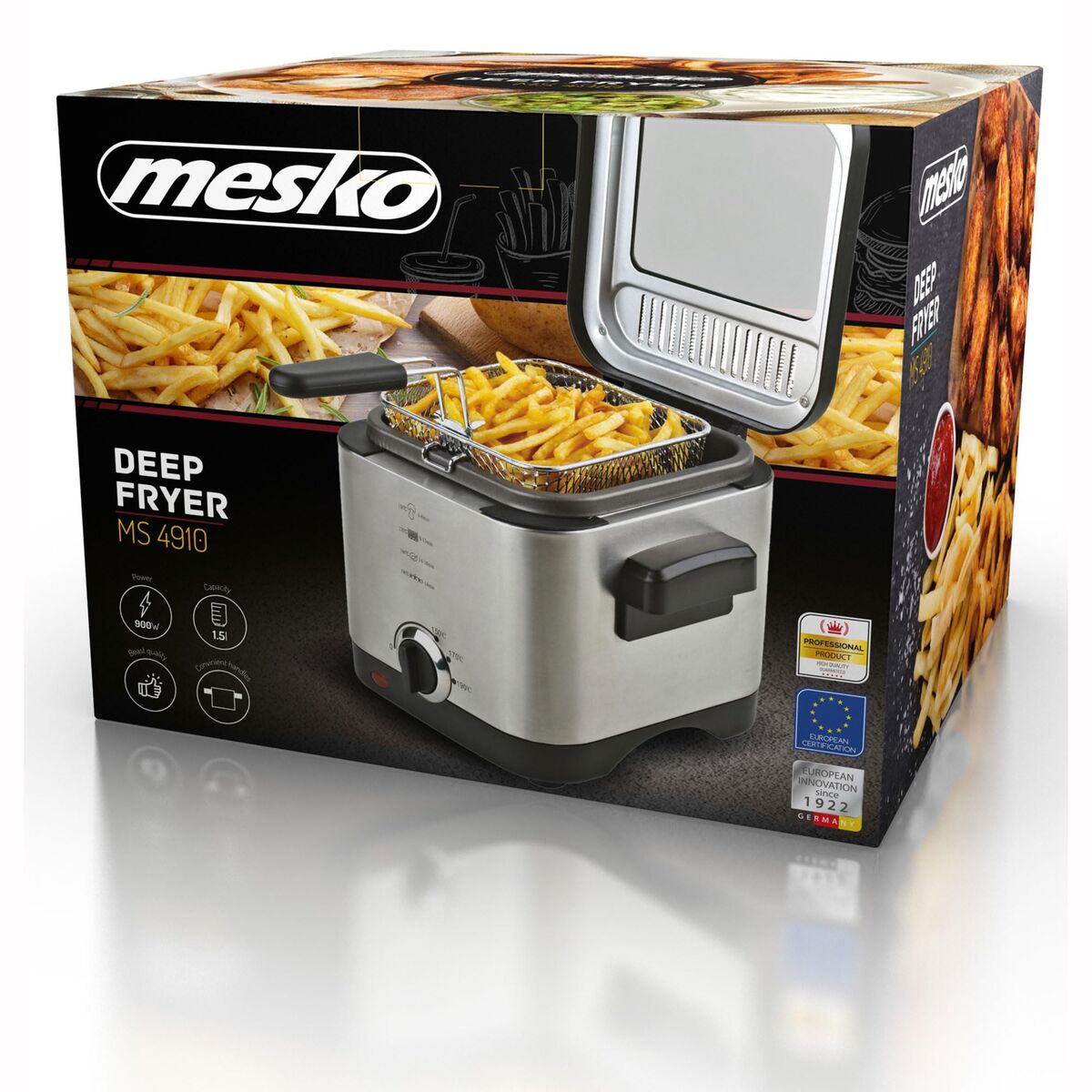 Freidora Mesko MS 4910 Plateado 900 W 1,5 L