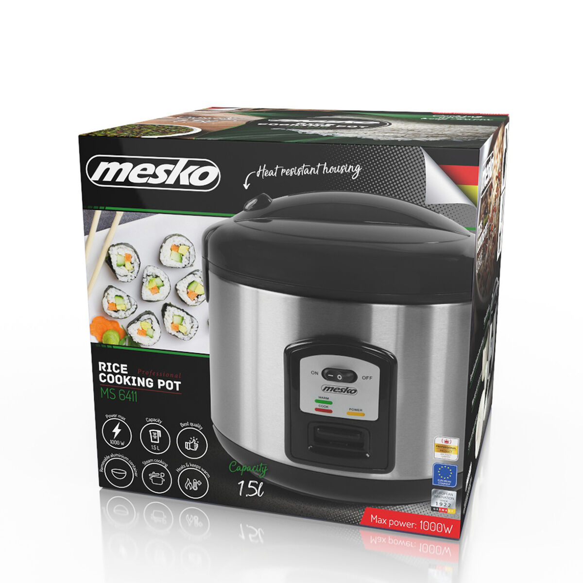 Arrocera Mesko MS 6411 Gris 1000 W 1,5 L