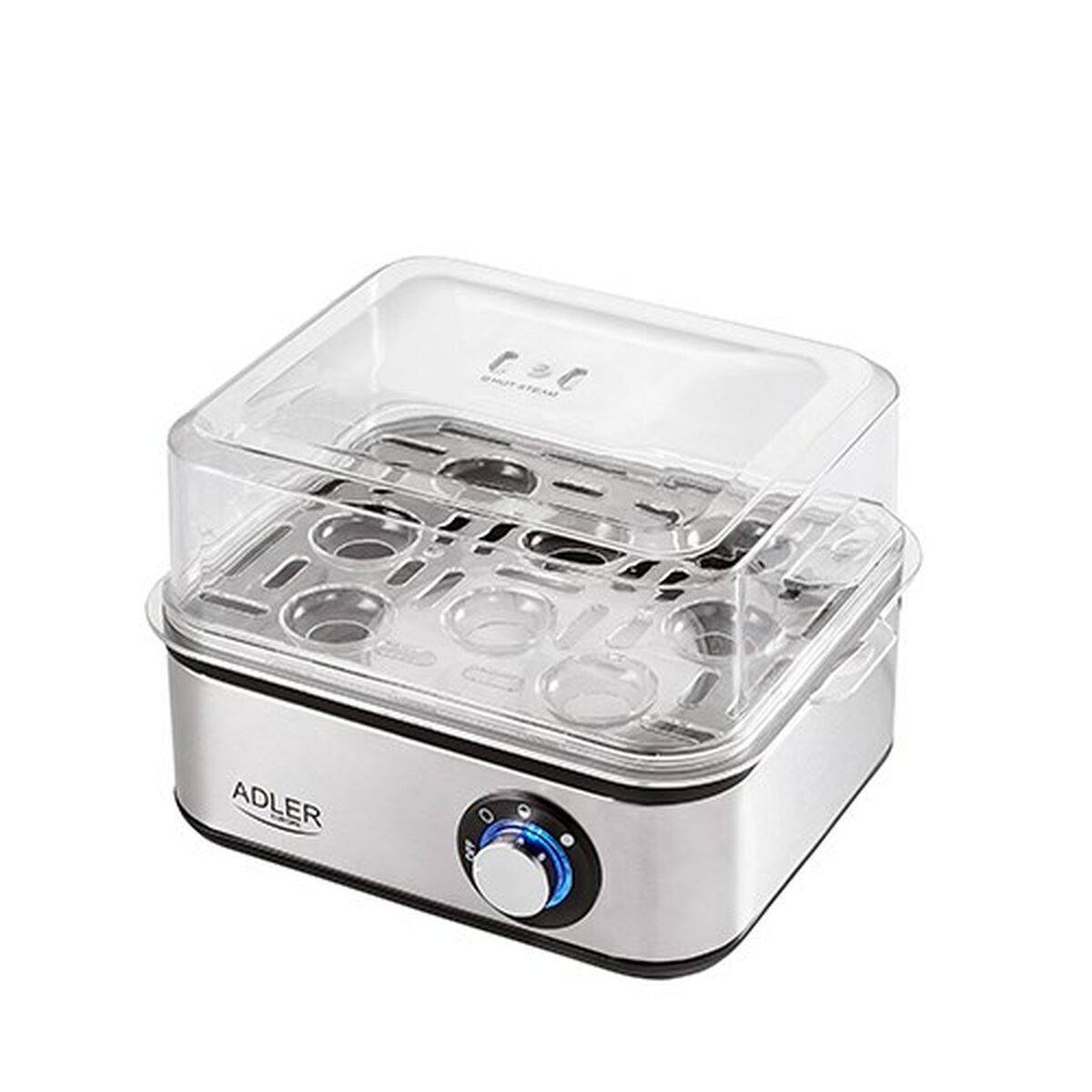 Hervidor de huevos Adler AD 4486 Negro Plateado