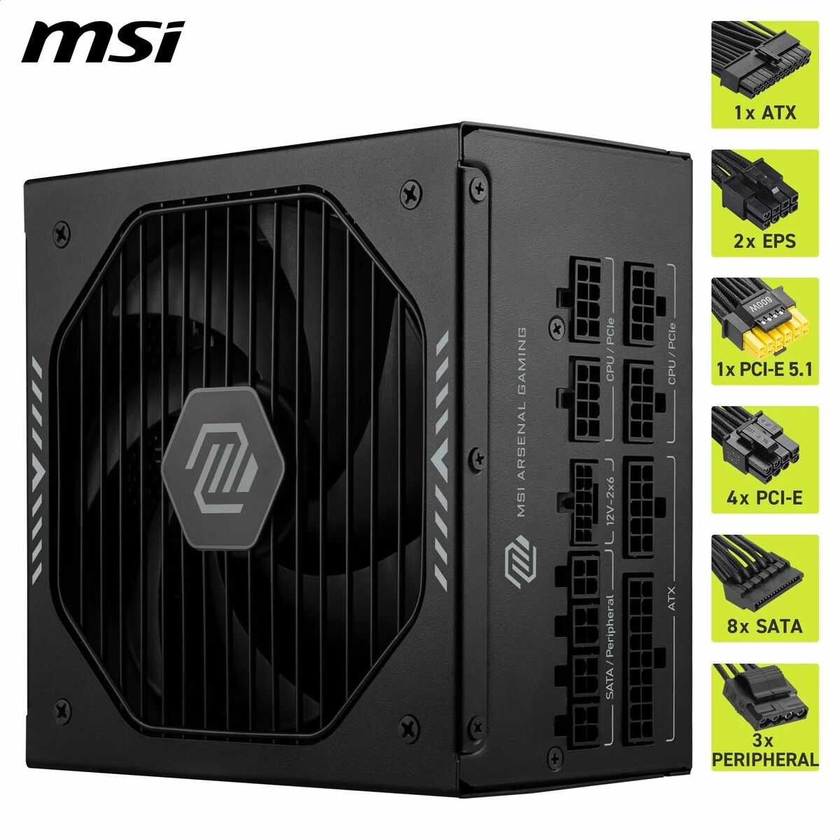 Fuente de Alimentación MSI 306-7ZPIY11-CE0 850 W 80 Plus Gold ATX