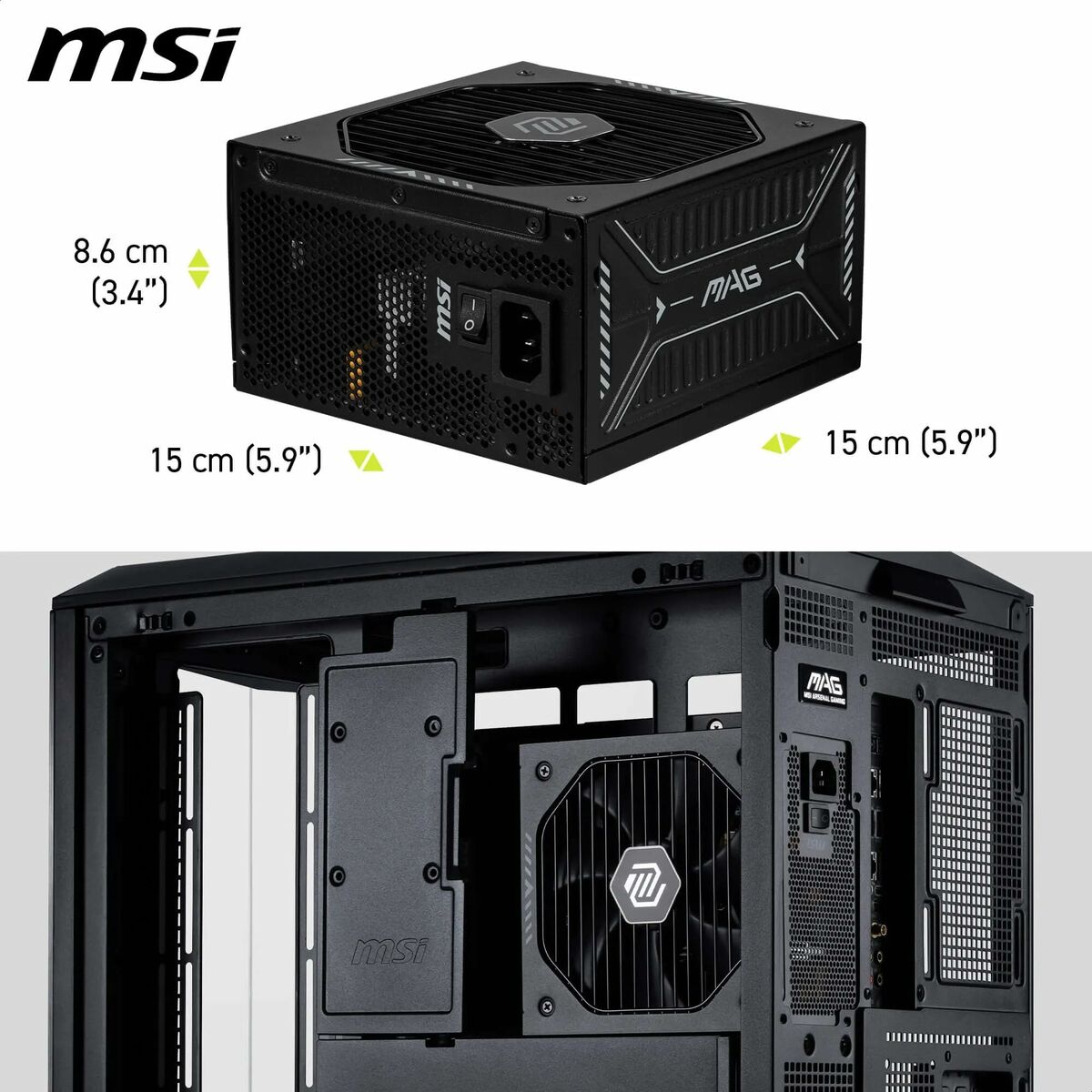 Fuente de Alimentación MSI 306-7ZPIY11-CE0 850 W 80 Plus Gold ATX