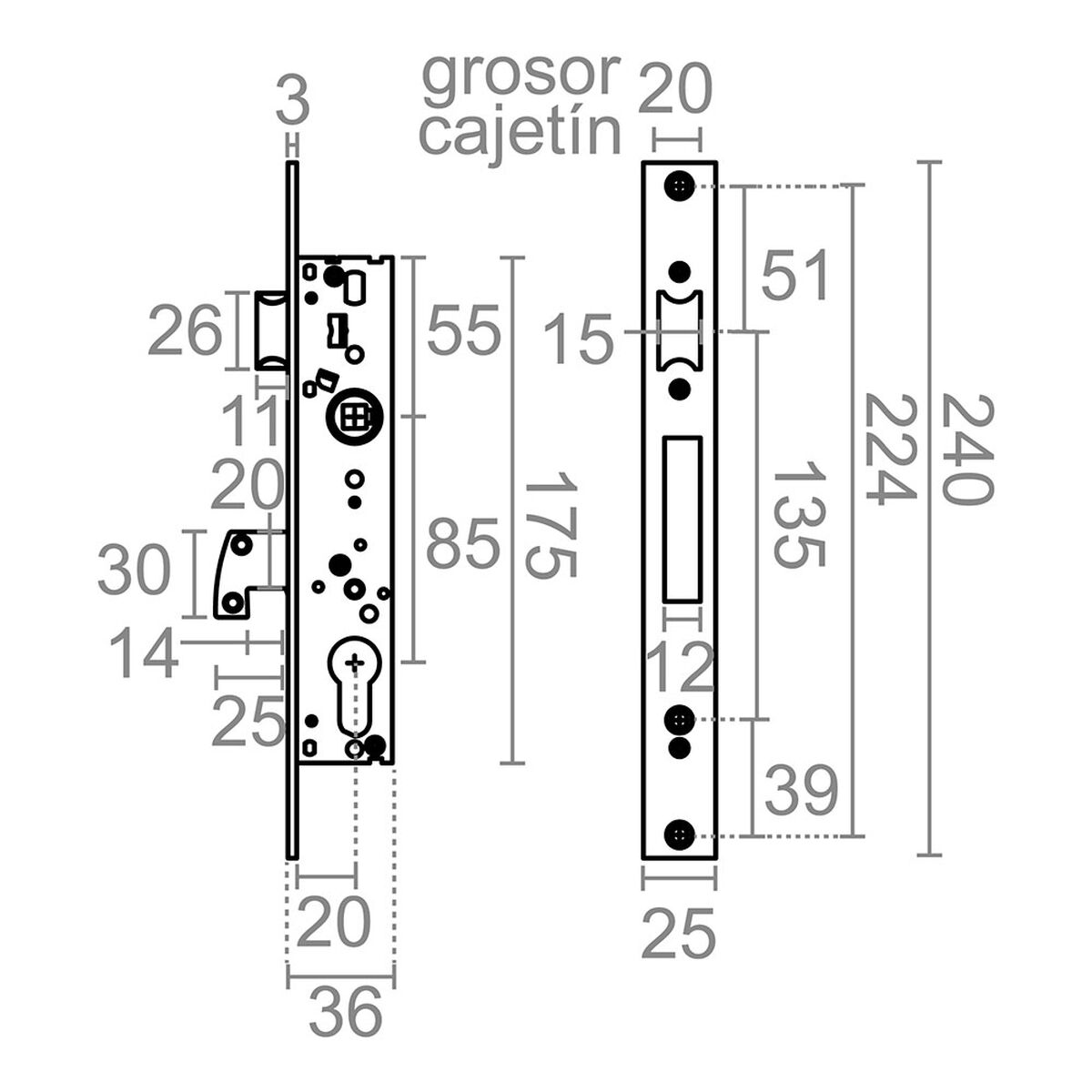 Cerradura Micel 85 mm