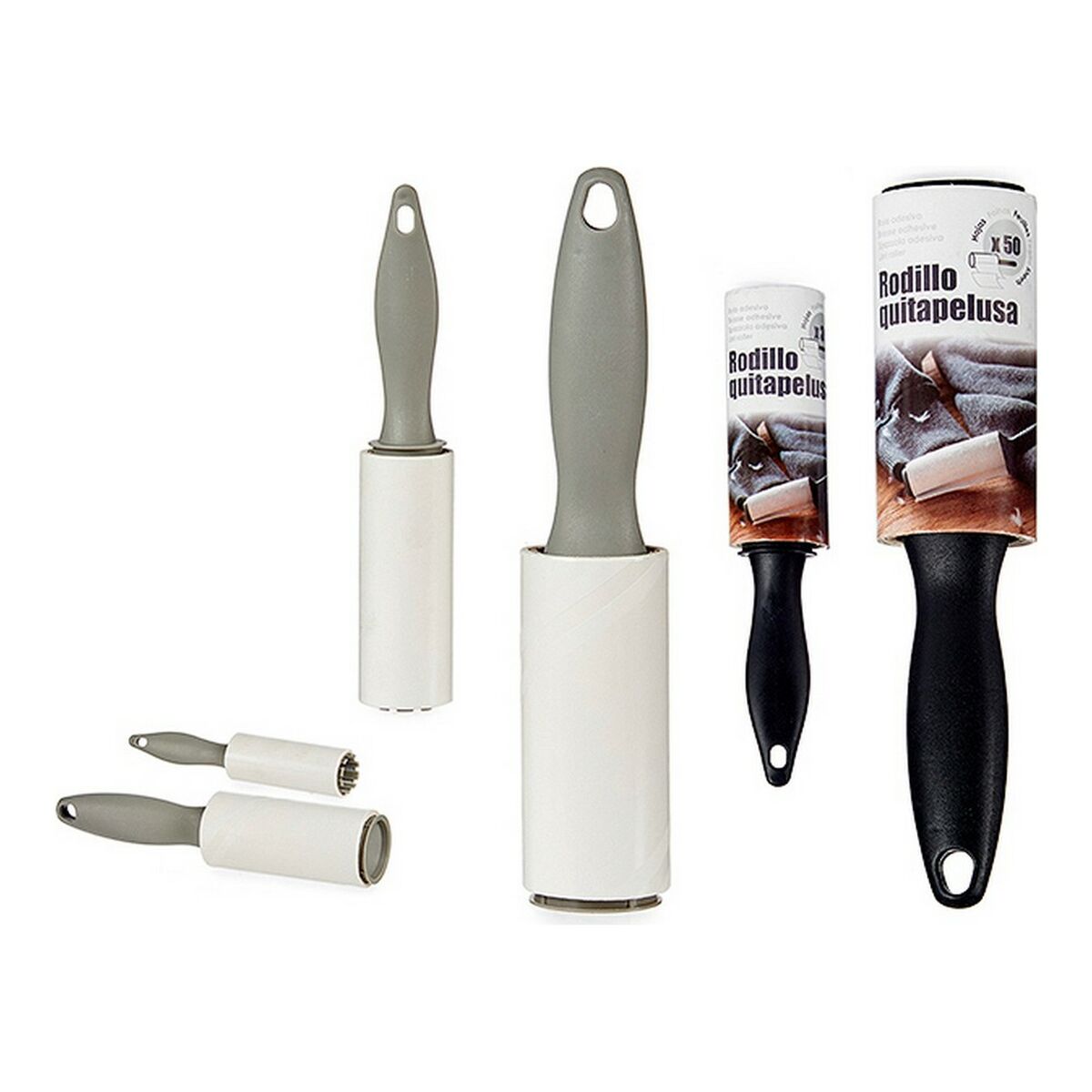 Rodillo Quitapelusas Negro Gris 11 x 5,5 x 29,5 cm