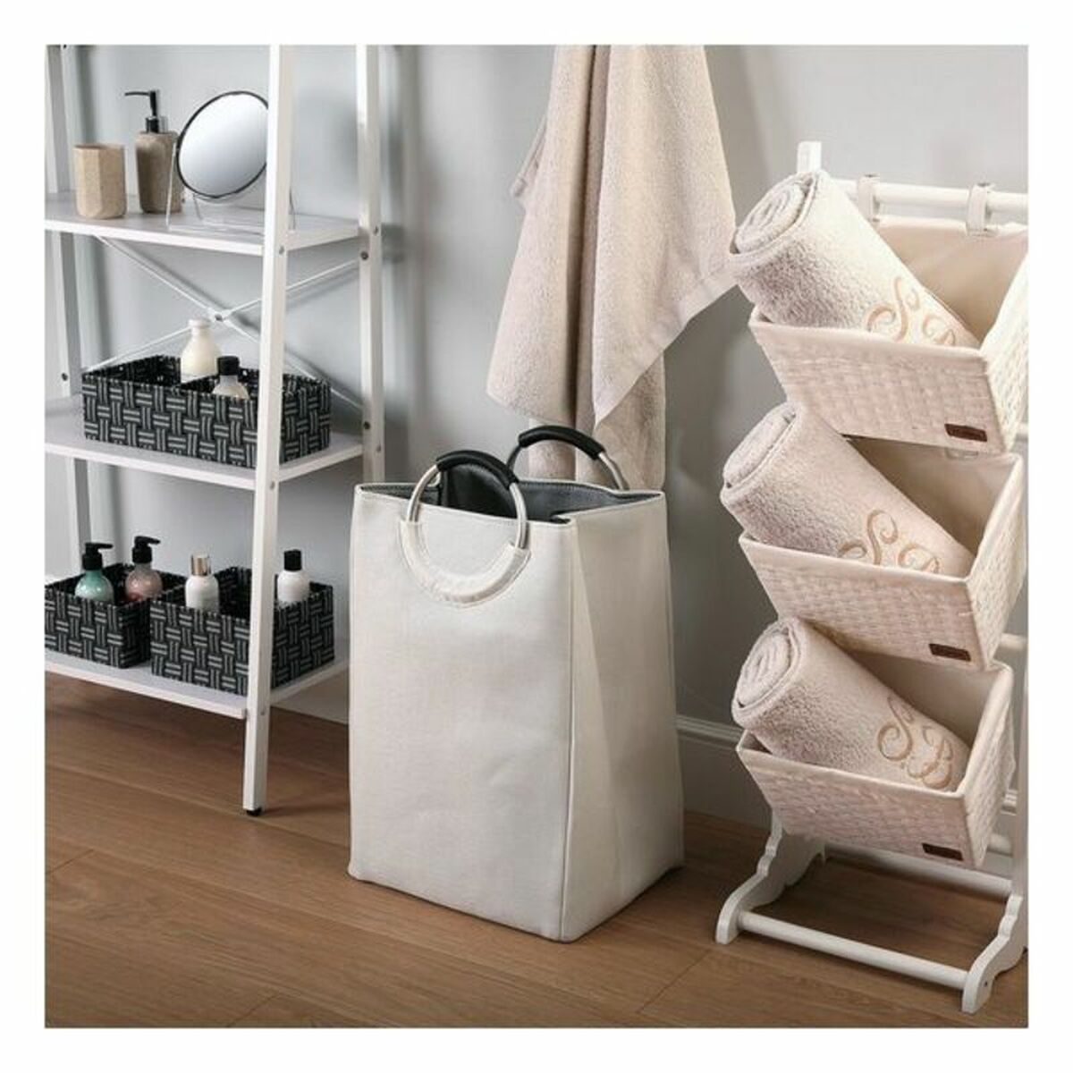 Cesto para la Ropa Sucia Con asas Minimalista 30 x 55 x 36 cm