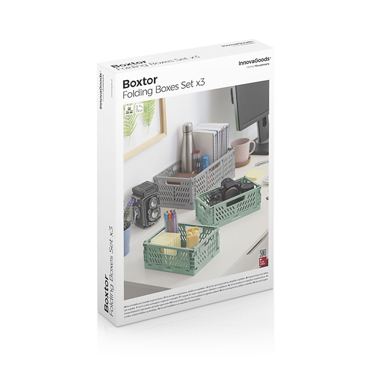 Set de 3 Cajas Organizadoras Plegables y Apilables Boxtor InnovaGoods