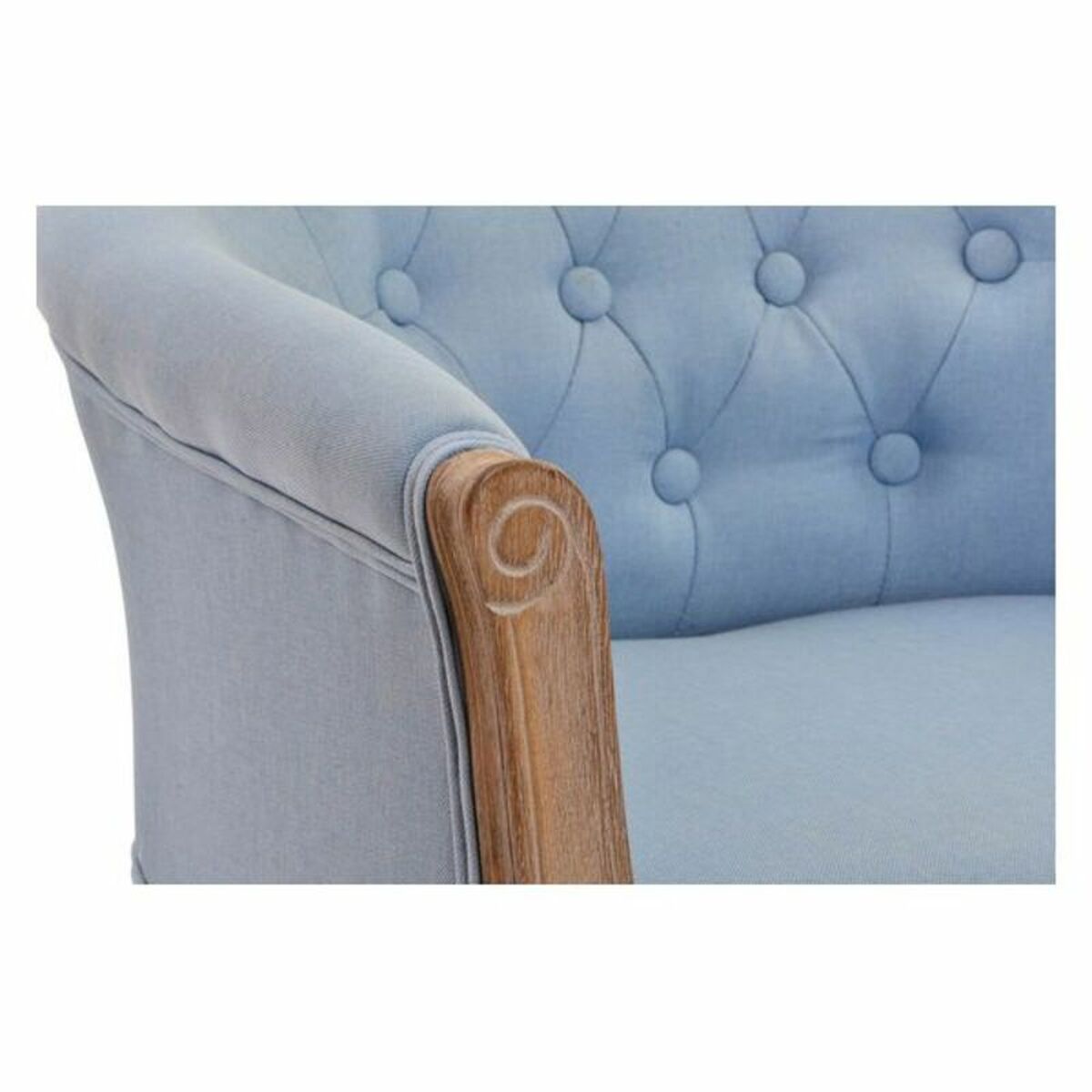 Banqueta DKD Home Decor Azul Poliéster Madera Madera de caucho 58 x 56 x 69 cm