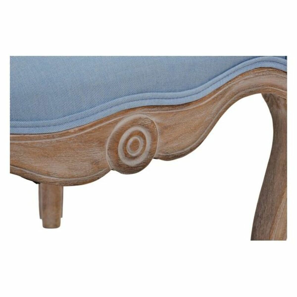 Banqueta DKD Home Decor Azul Poliéster Madera Madera de caucho 58 x 56 x 69 cm