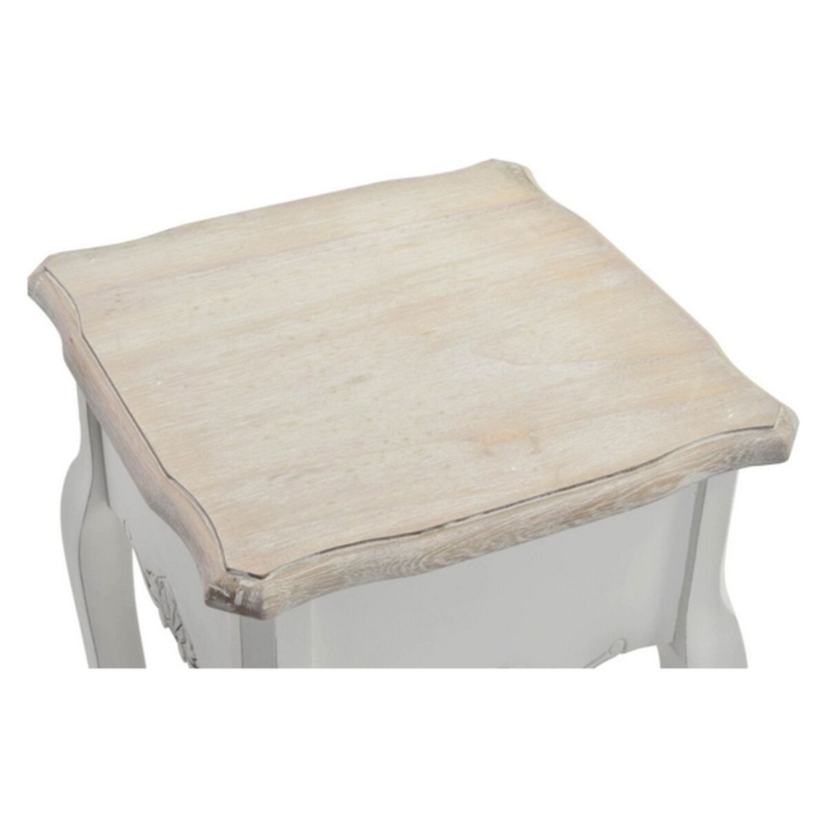 Mesa auxiliar DKD Home Decor Versalles Abeto Madera Blanco 35 x 35 x 80 cm