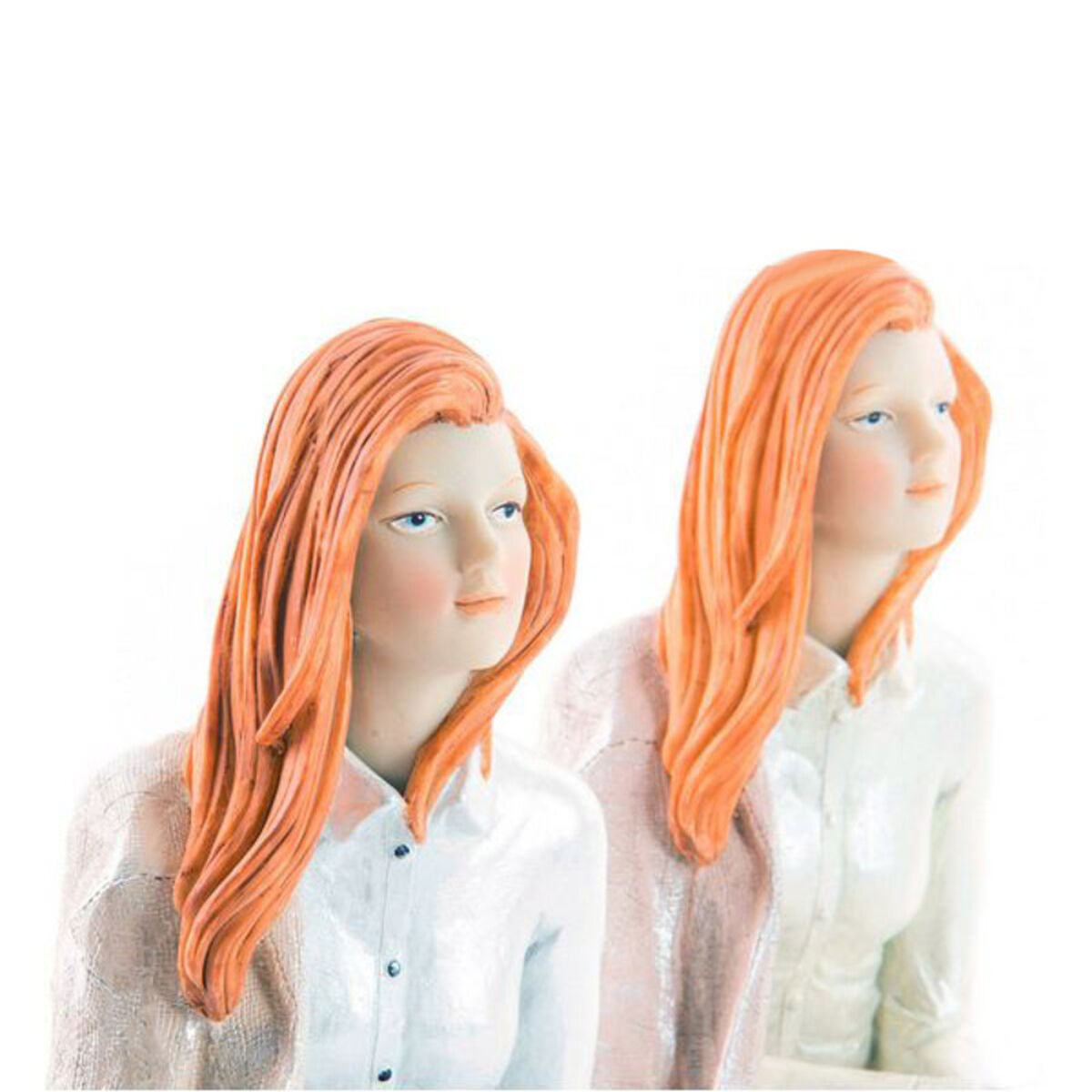 Figura Decorativa DKD Home Decor Mujer Romántico 15 x 18 x 19,5 cm (2 Unidades) (2 Piezas)