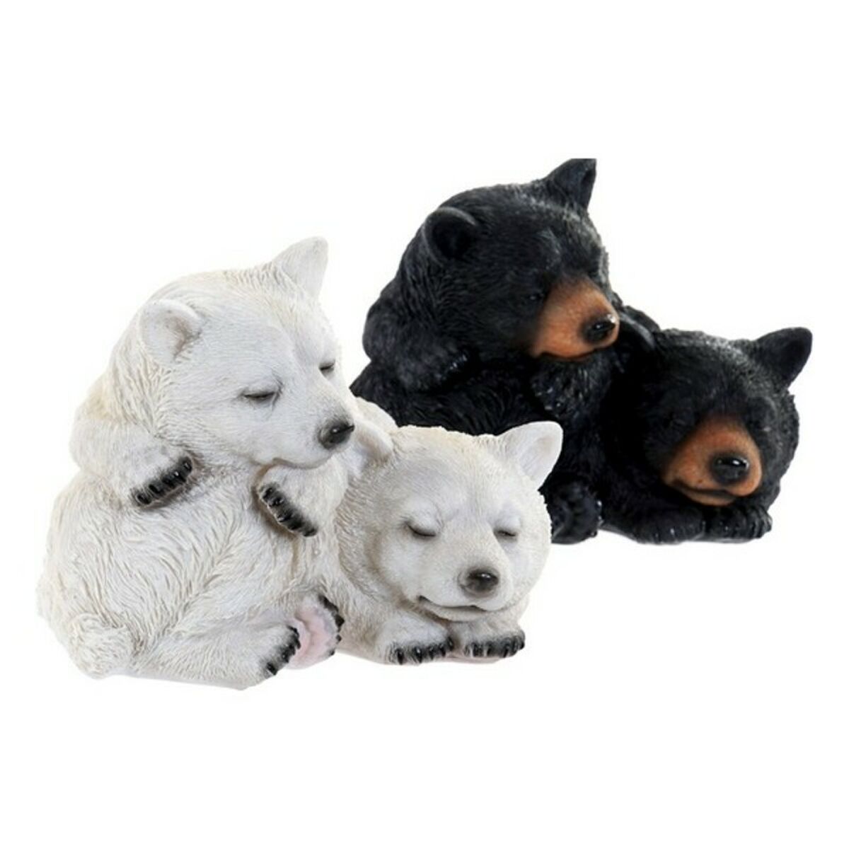 Figura Decorativa DKD Home Decor Blanco Negro 14,5 x 14,5 x 11 cm Resina (2 Unidades)