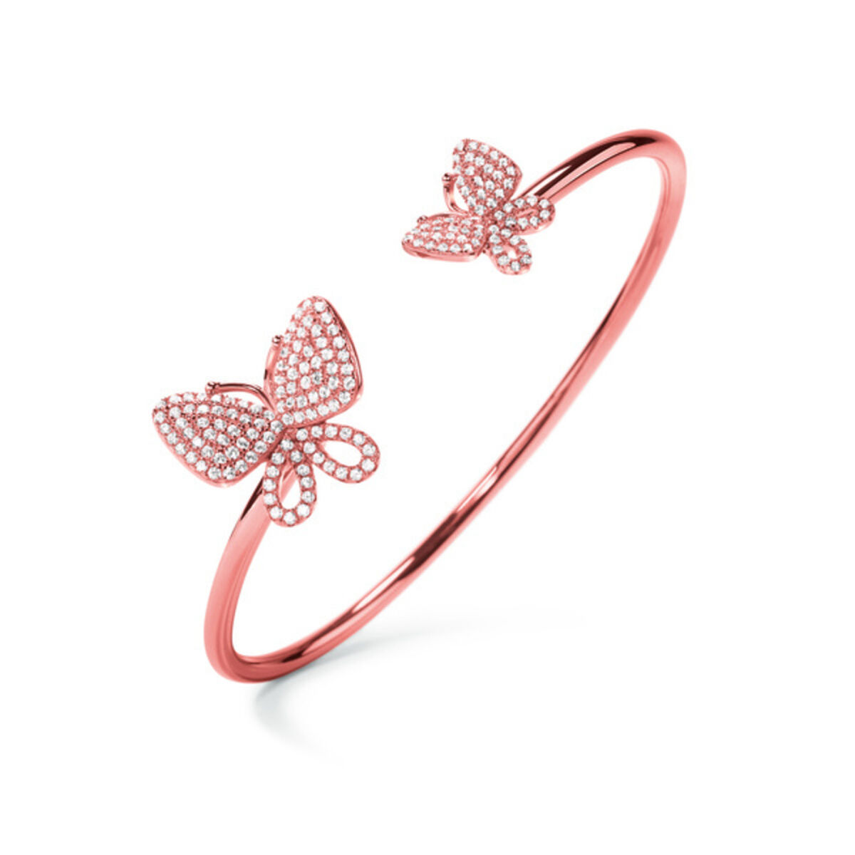 Brazalete Folli Follie Mariposas Plata de ley (Ø 55 mm)