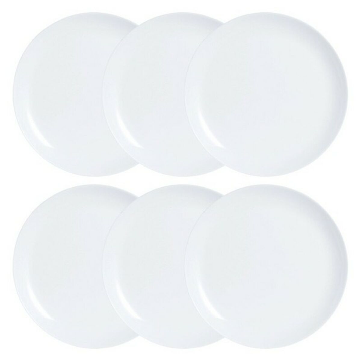Set de Platos Luminarc Diwali 6 pcs Blanco Vidrio