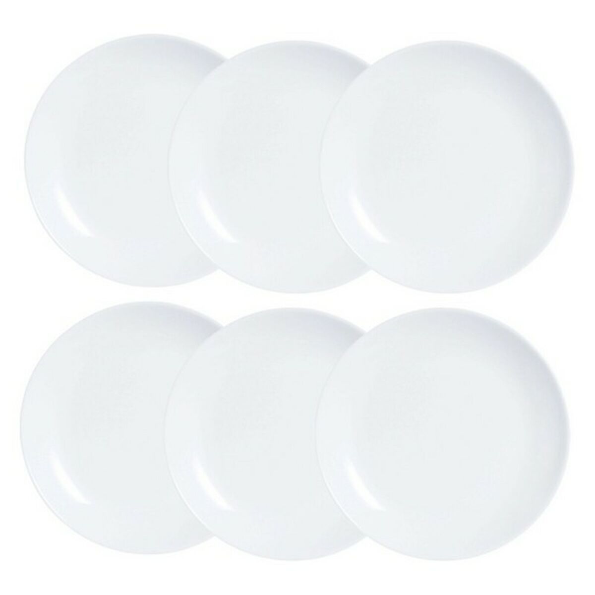 Set de Platos Luminarc Diwali 6 pcs Blanco Vidrio 19 cm
