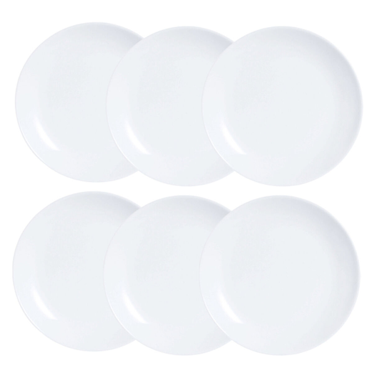 Set de Platos Luminarc Diwali 6 pcs Blanco Vidrio 19 cm