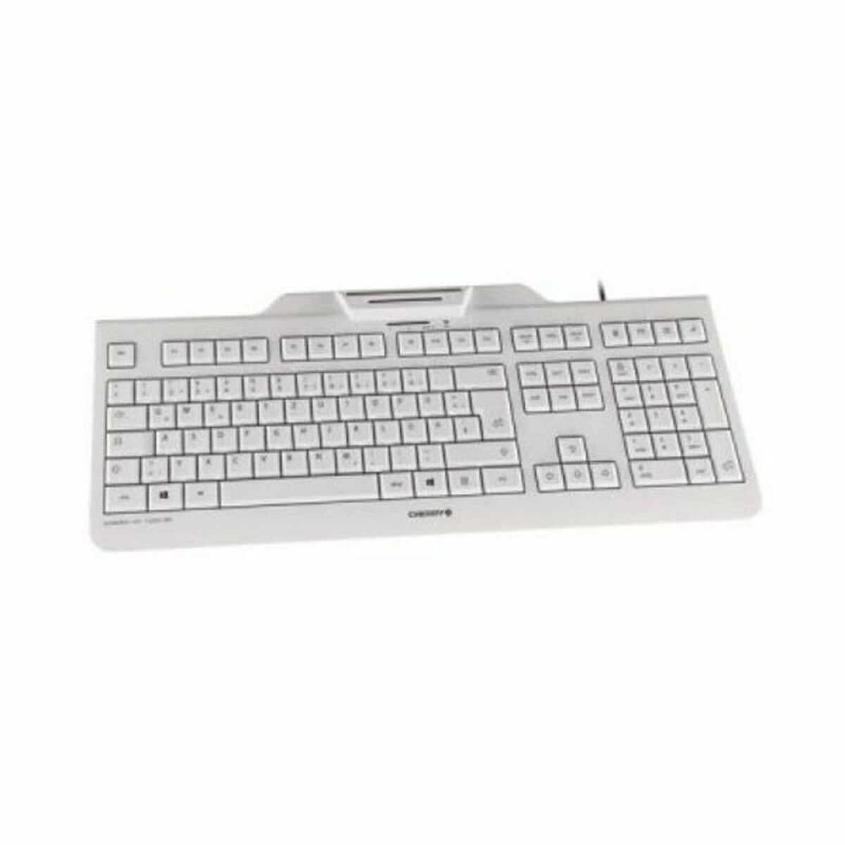 Teclado con Lector Cherry JK-A0100ES-0 Blanco Gris Qwerty Español QWERTY