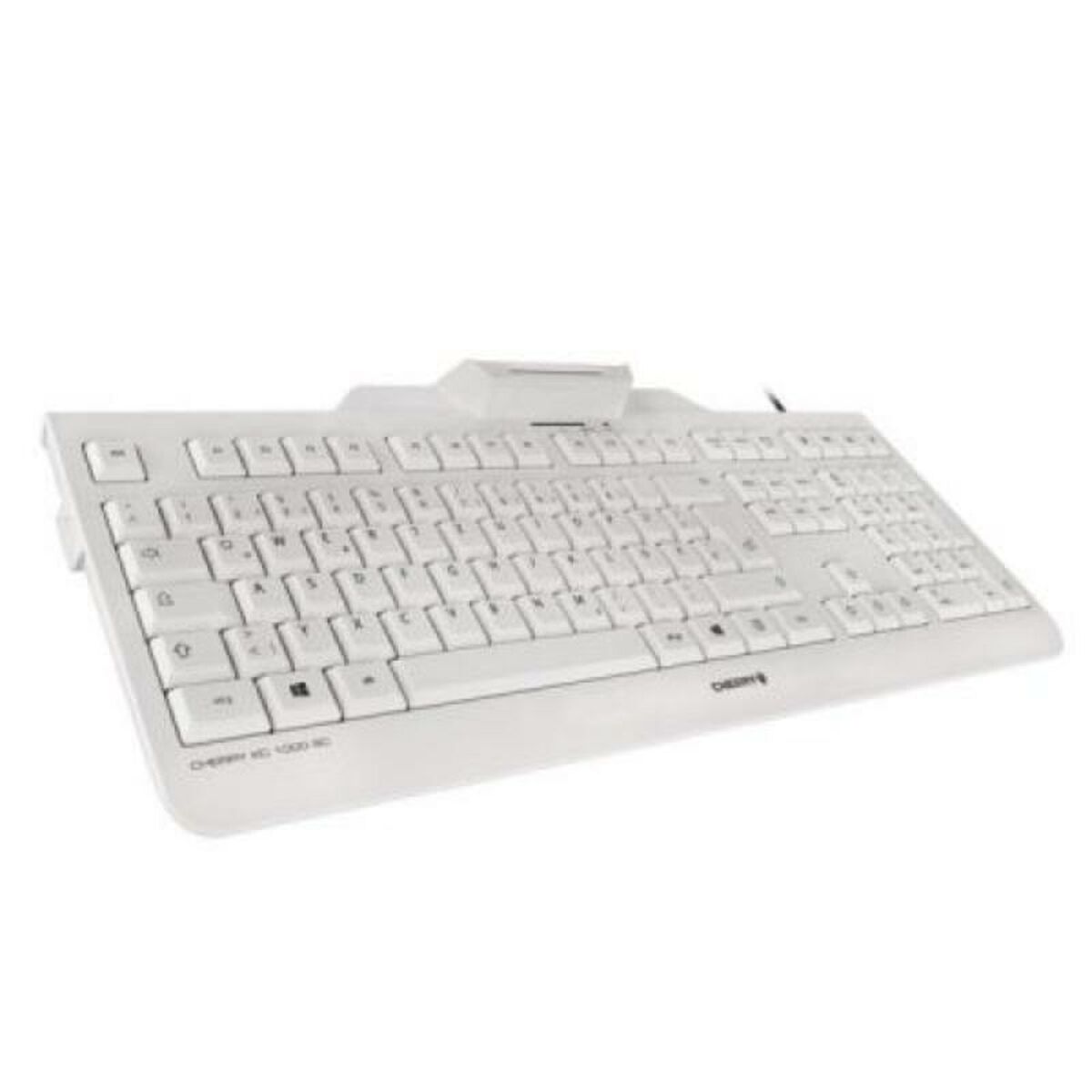 Teclado con Lector Cherry JK-A0100ES-0 Blanco Gris Qwerty Español QWERTY