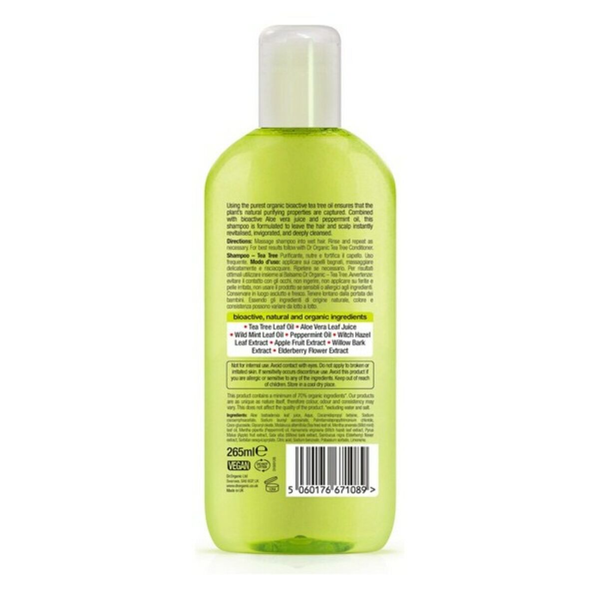 Champú Purificante Bioactive Organic Dr.Organic Bioactive Organic 265 ml