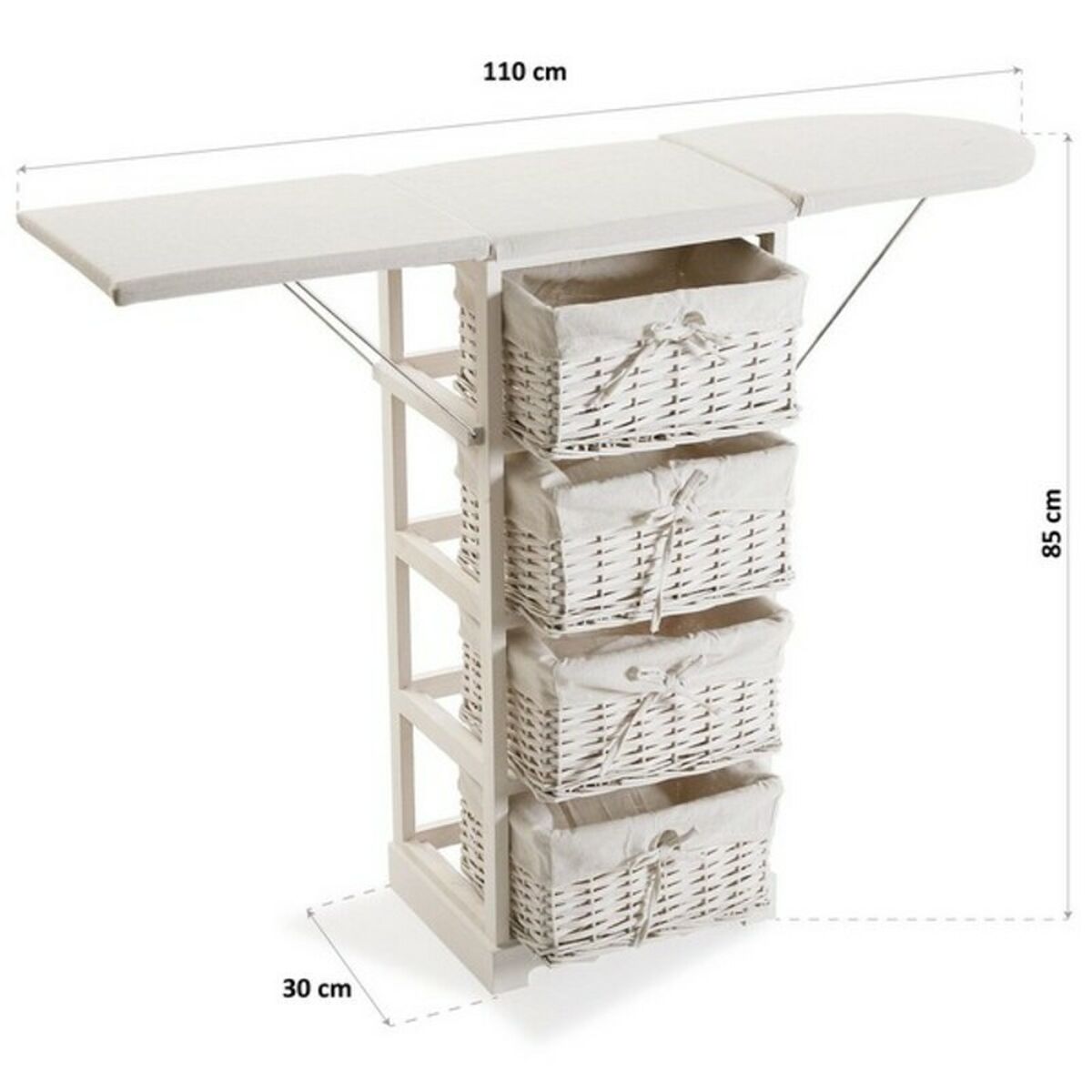 Centro de Planchado Basic Blanco Madera (30 x 85 x 110 cm)