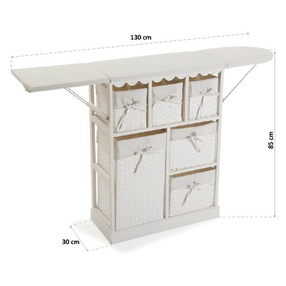 Centro de Planchado Basic Blanco Madera (30 x 85 x 130 cm)