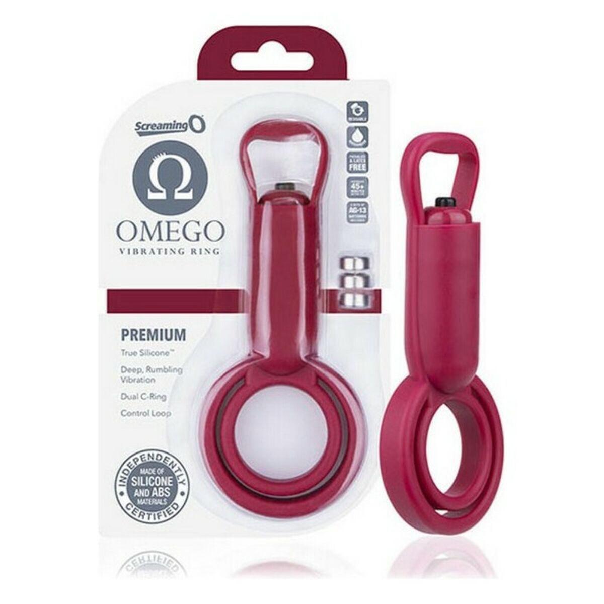 Anillo Vibrador para el Pene The Screaming O Omego Granate