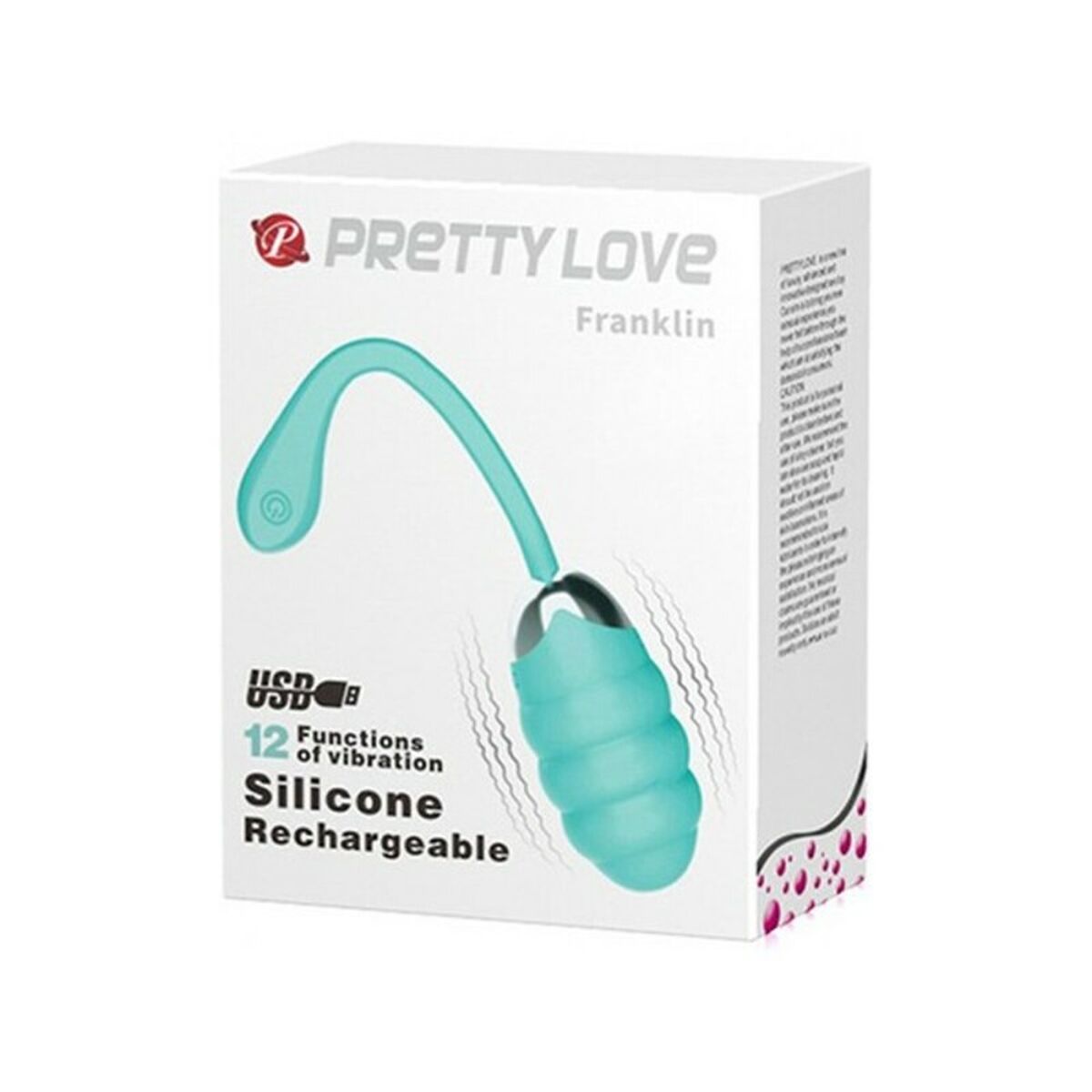 Huevo Vibrador Pretty Love Franklin Turquesa (Ø 3,6 cm)
