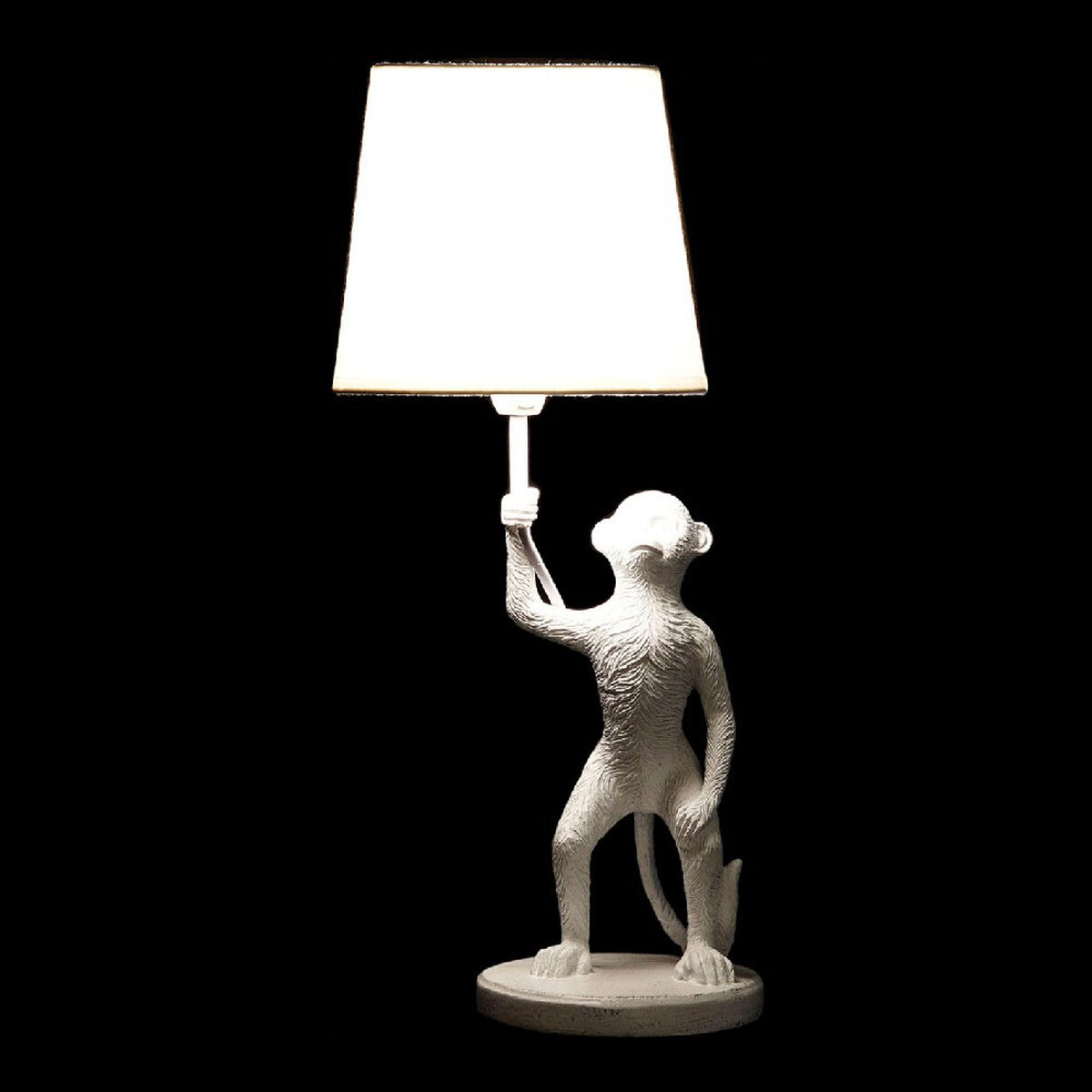 Lámpara de mesa DKD Home Decor Blanco Negro Poliéster Metal Resina 25W 220 V Mono (2 pcs) (20 x 20 x 45 cm)