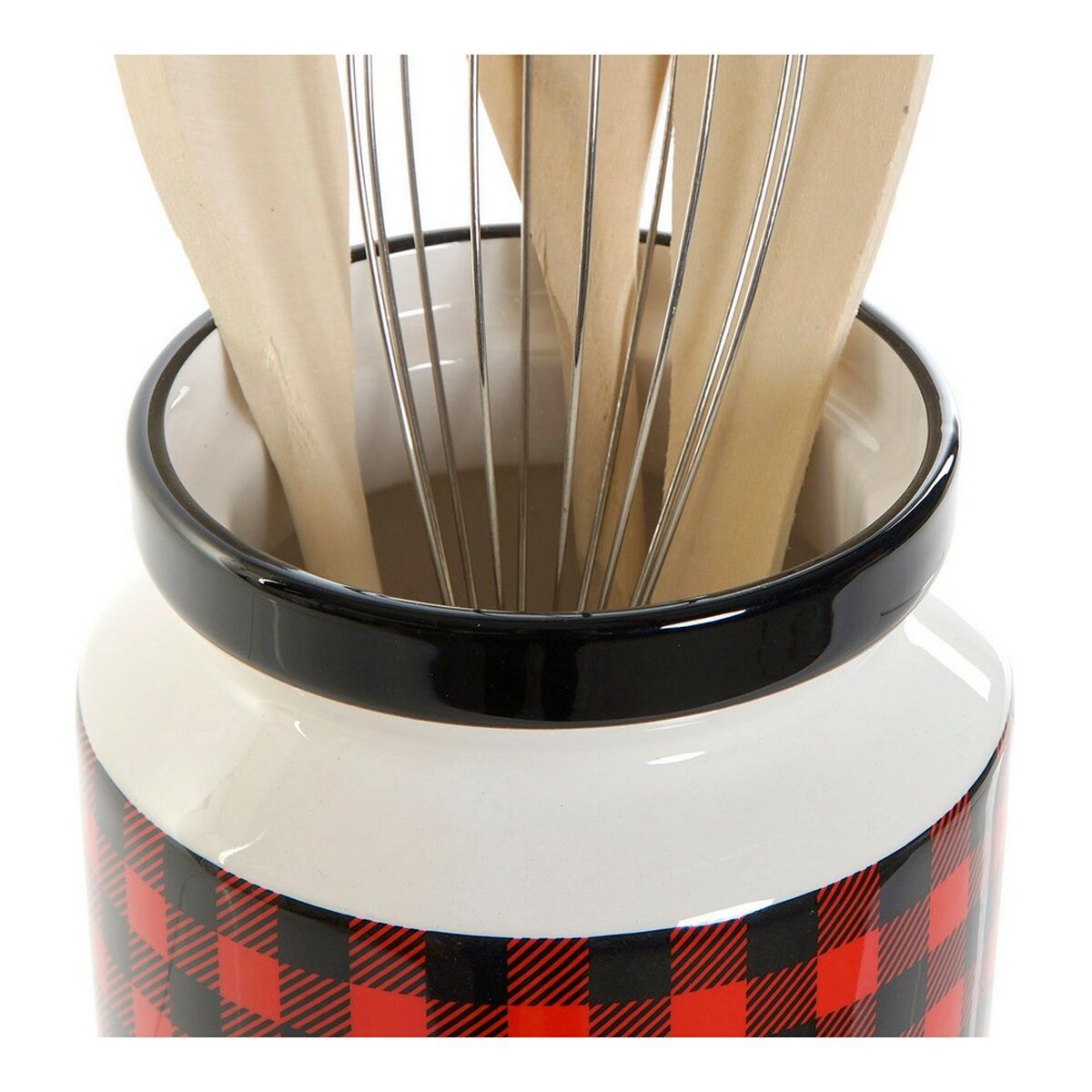 Bote para Utensilios de Cocina DKD Home Decor Acero Inoxidable Pino Dolomita 11,5 x 11,5 x 26 cm 1 L