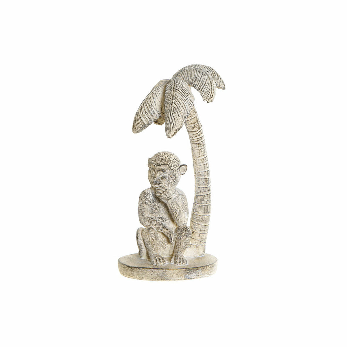 Figura Decorativa DKD Home Decor Blanco Mono Tropical Decapé 15 x 12 x 29 cm