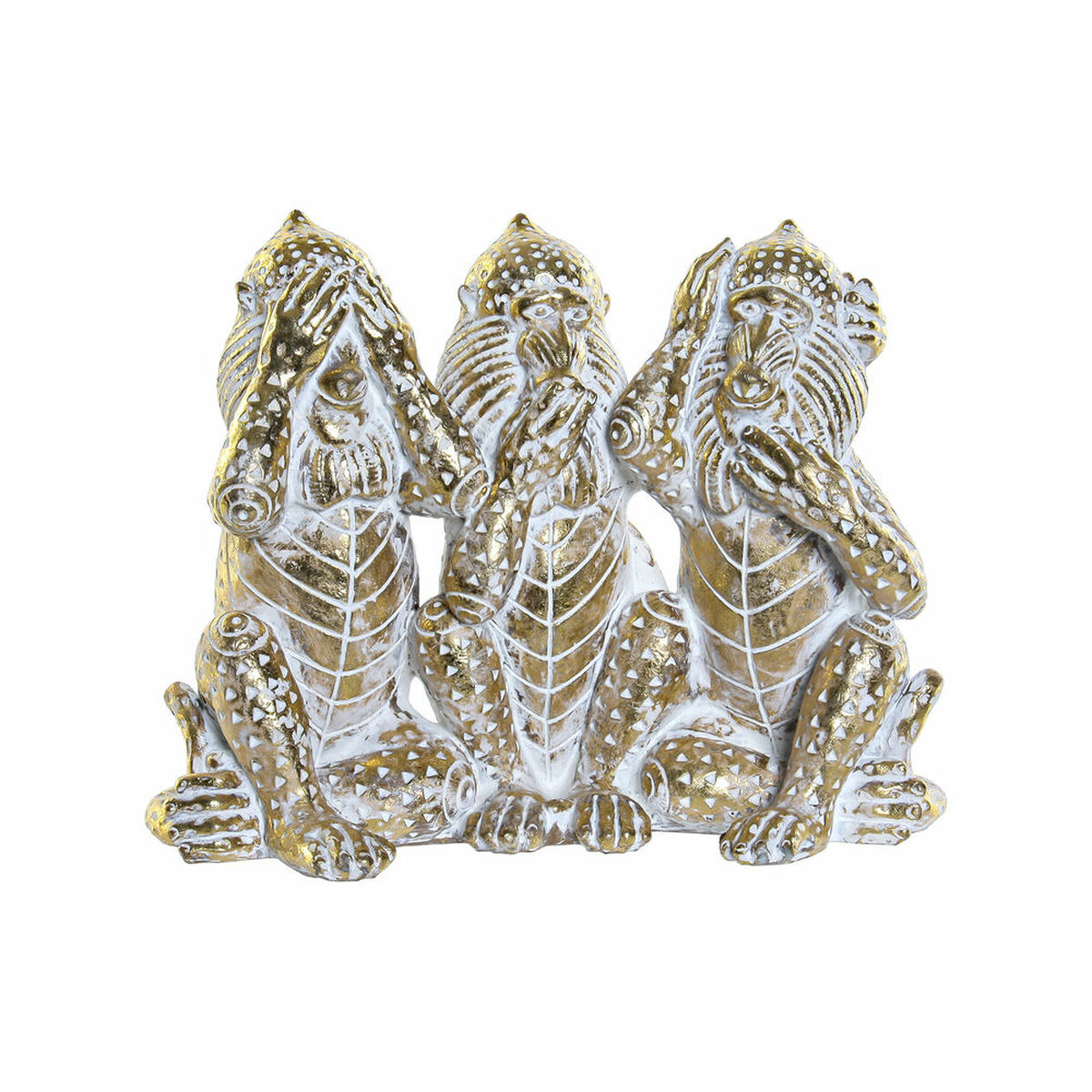 Figura Decorativa DKD Home Decor Dorado Tropical Monos Decapé 21 x 11 x 16,2 cm