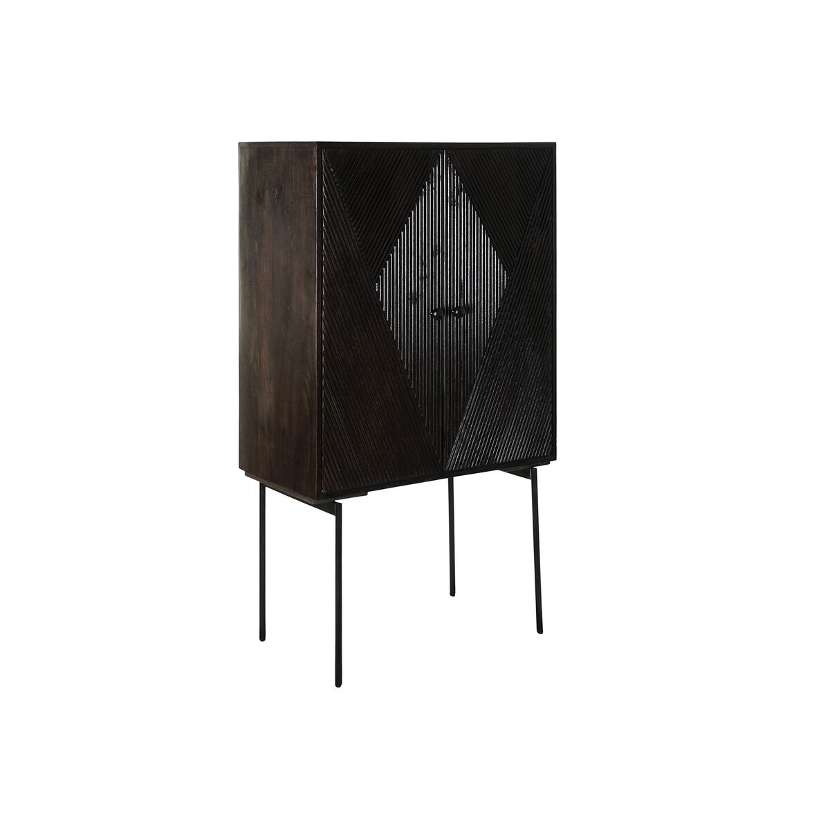 Aparador DKD Home Decor Negro Marrón oscuro Metal Madera de mango 84 x 43 x 153,5 cm
