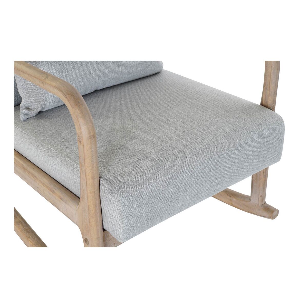 Mecedora DKD Home Decor Gris Natural Gris claro Lino Madera de caucho 66 x 88 x 78 cm