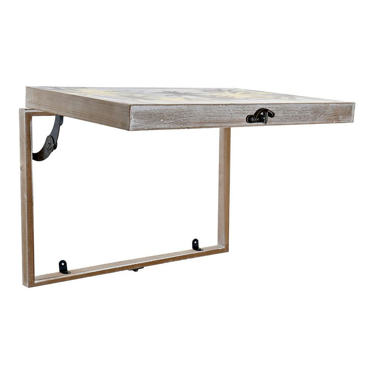 Caja Decorativa DKD Home Decor Negro Dorado Madera MDF Palmeras Tropical Contador (2 Unidades)