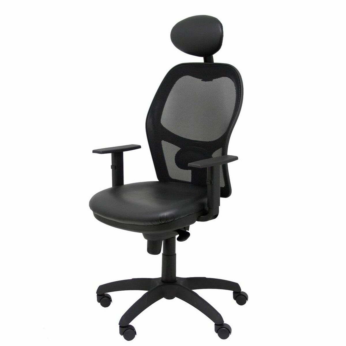 Silla de Oficina con Cabecero Jorquera similpiel Piqueras y Crespo SNSPNEC Negro