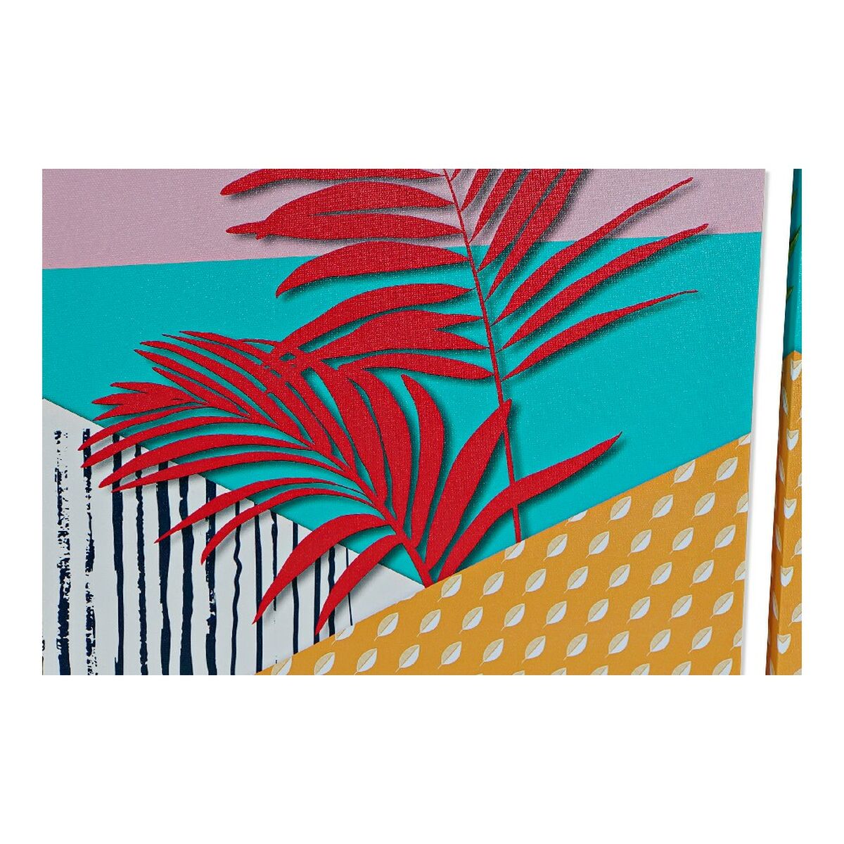Lienzo DKD Home Decor Tropical Lienzo Madera MDF 30 x 1,8 x 40 cm