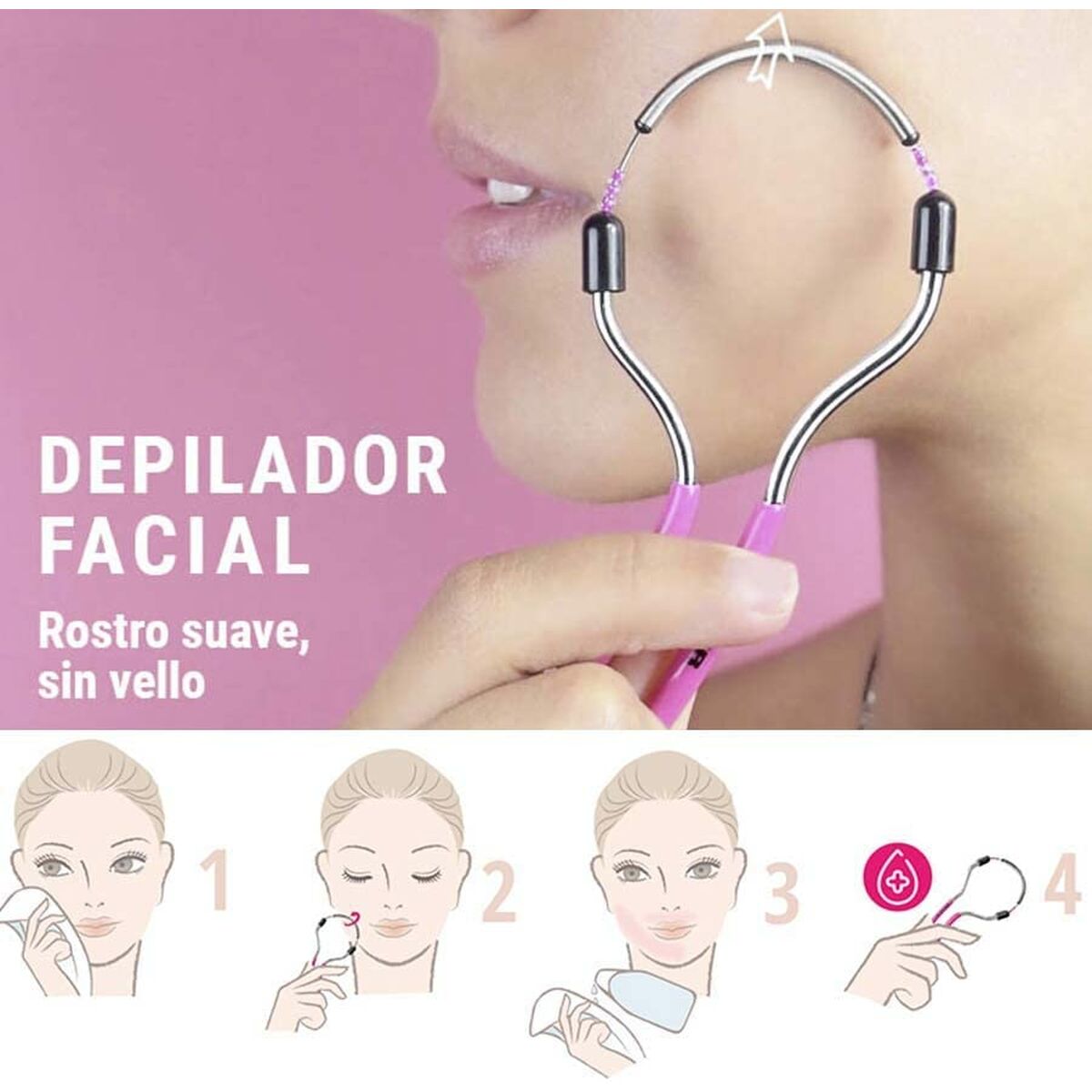 Depilador facial Beter Depilador Facial Acero Inoxidable Fucsia